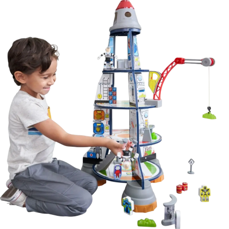 Set de joaca din lemn cu 5 nivele Racheta - imagine 15